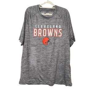 NFL Cleveland Browns Mens Short Sleeve Shirt Gray Football Sports Casual L NWOT